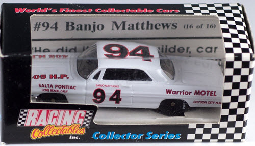1993 Banjo Matthews NASCAR Diecast 94 Warrior Hotel 1962 Pontiac CWC 1:64 Action RCCA 1